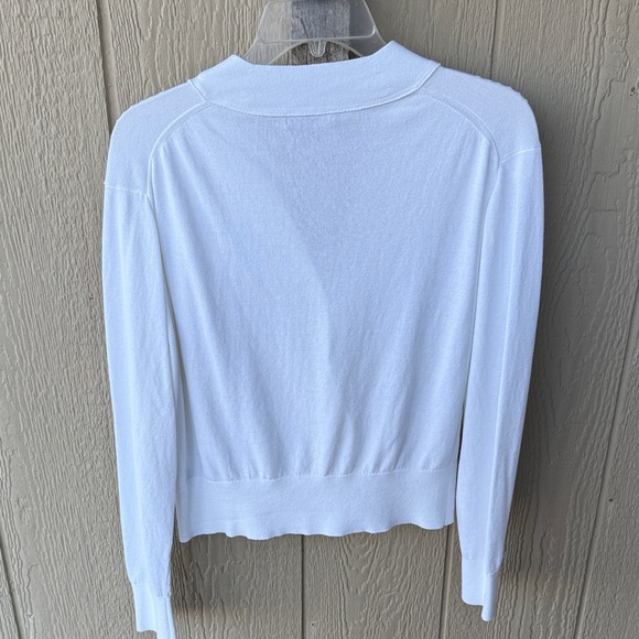J. Crew White Ladies Button-Up Women's Sweater - Picture 8 of 9